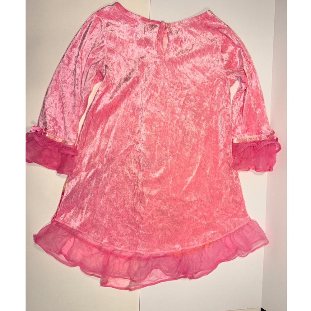 Vintage Disney Princess Nightgown Sz 4 Pink Velvet Belle Cinderella Aurora - Picture 2 of 6
